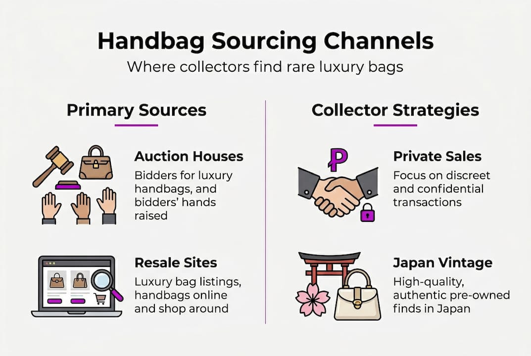 Infographic on luxury handbag sourcing channels