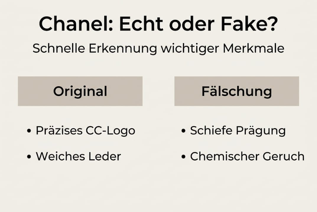 Infografik: So erkennen Sie echte und gefälschte Chanel-Produkte auf einen Blick