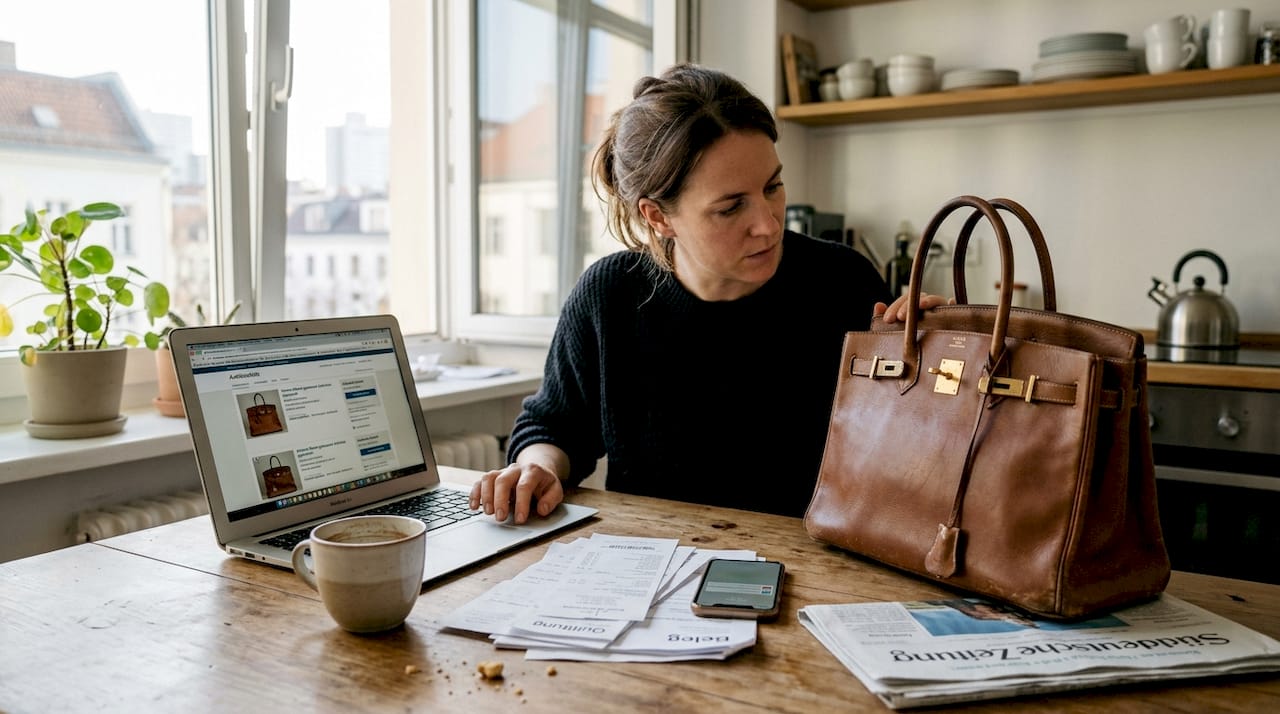 Alltagstest: Frau nimmt Designer-Handtasche unter die Lupe