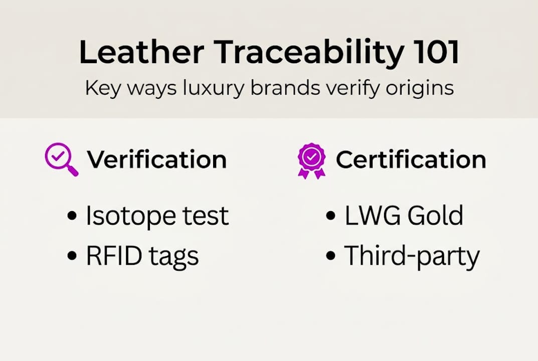 Infographic for luxury leather traceability basics
