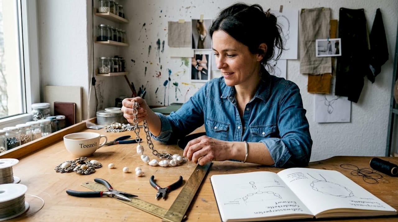 Designer mit einem Faible für auffälligen Schmuck und extravagante Broschen