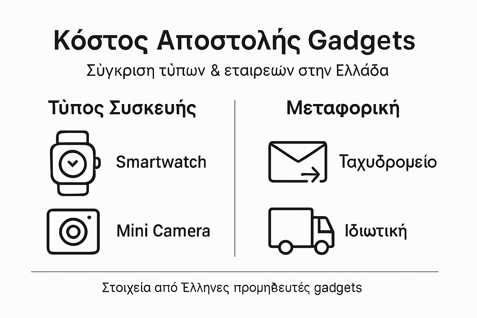 Οδηγός με γραφικά για τα έξοδα αποστολής ηλεκτρονικών συσκευών στην Ελλάδα