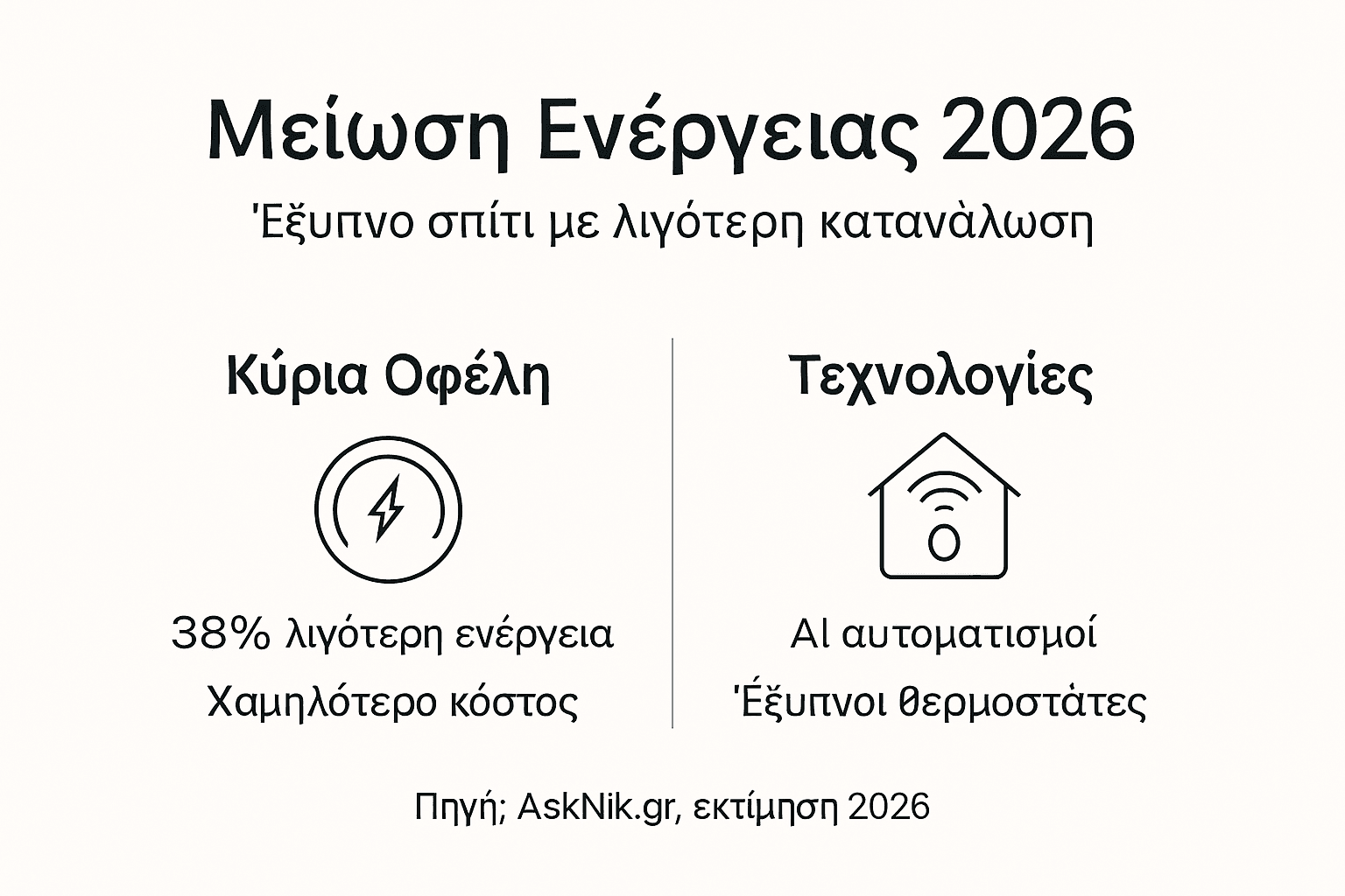 Αναλυτικό infographic με έξυπνες λύσεις για εξοικονόμηση ενέργειας στο σύγχρονο σπίτι