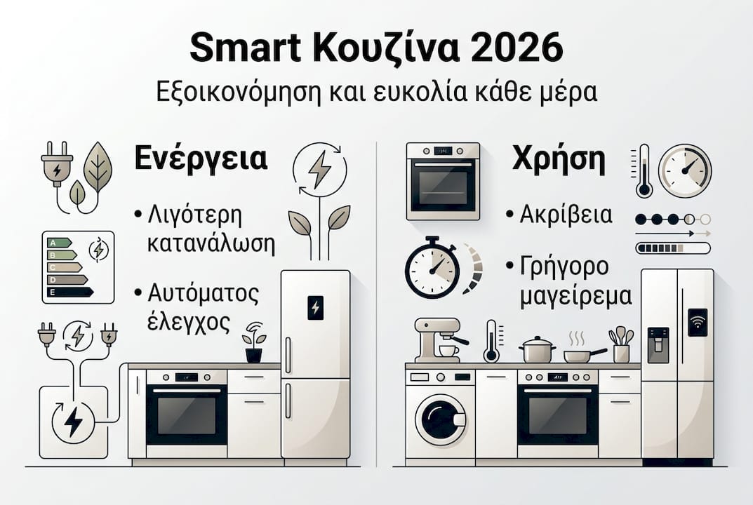 Γραφική απεικόνιση: Πώς διαφέρει μια έξυπνη κουζίνα από μια παραδοσιακή