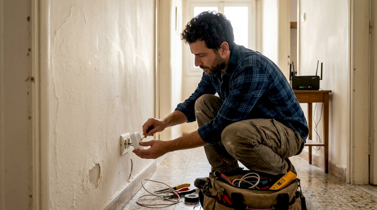 Installing Zigbee smart hub in Greek hallway