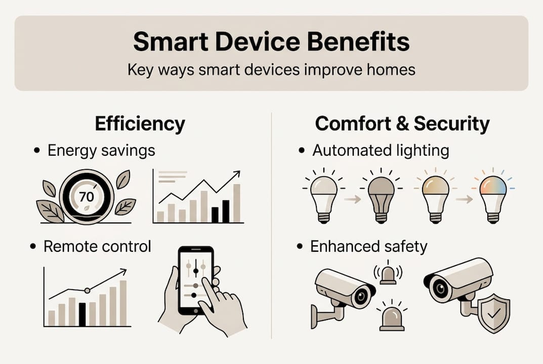 Infographic of smart device home advantages