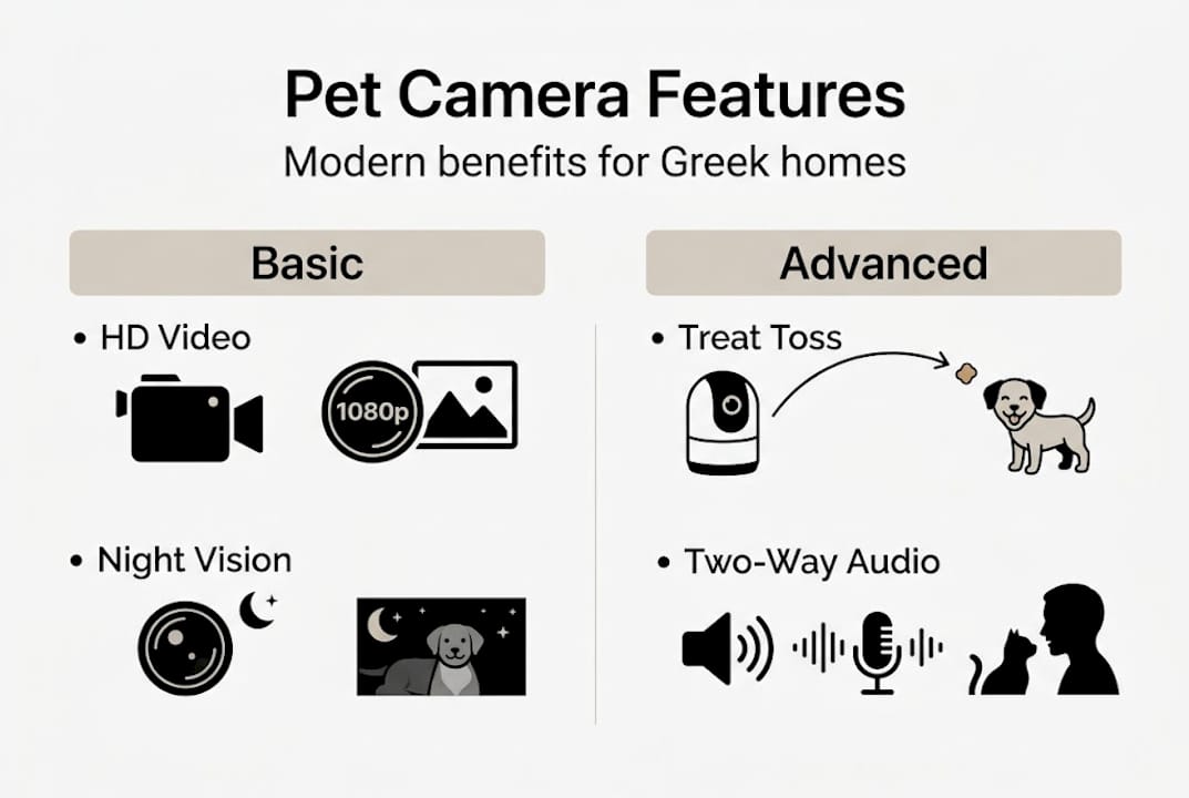 Infographic of pet camera features comparison