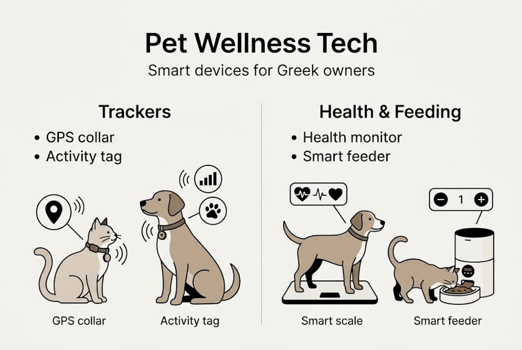 Infographic of main smart pet tech types