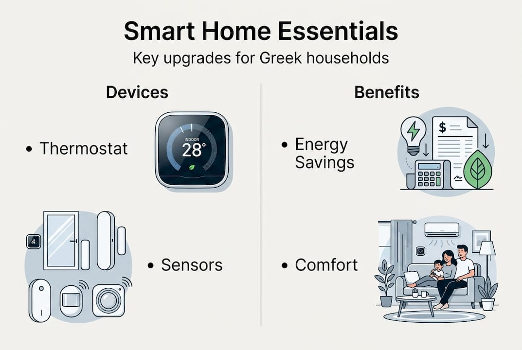 Infographic shows smart home devices and benefits