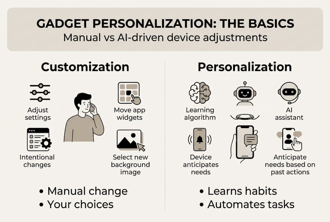 Infographic showing customization versus personalization