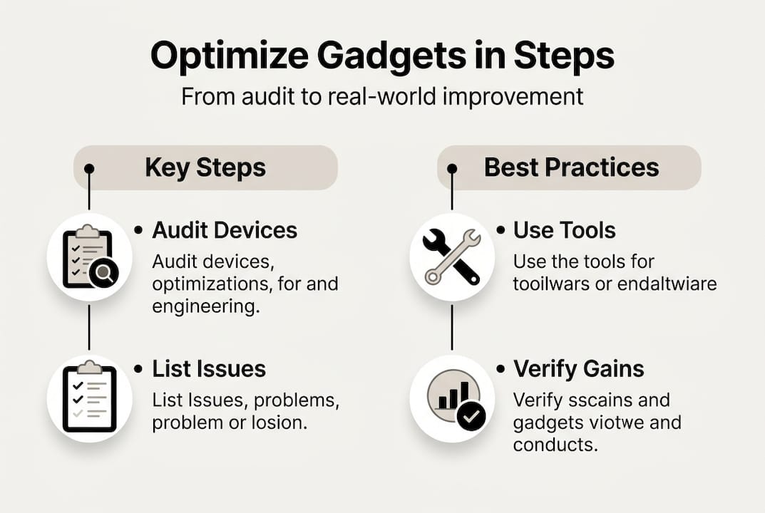 Infographic showing step-by-step gadget optimization