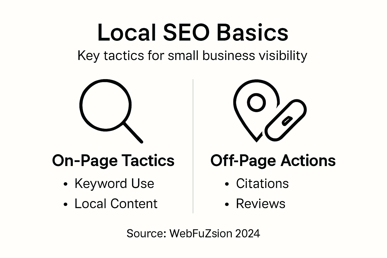 Infographic summarizing local SEO tips and actions