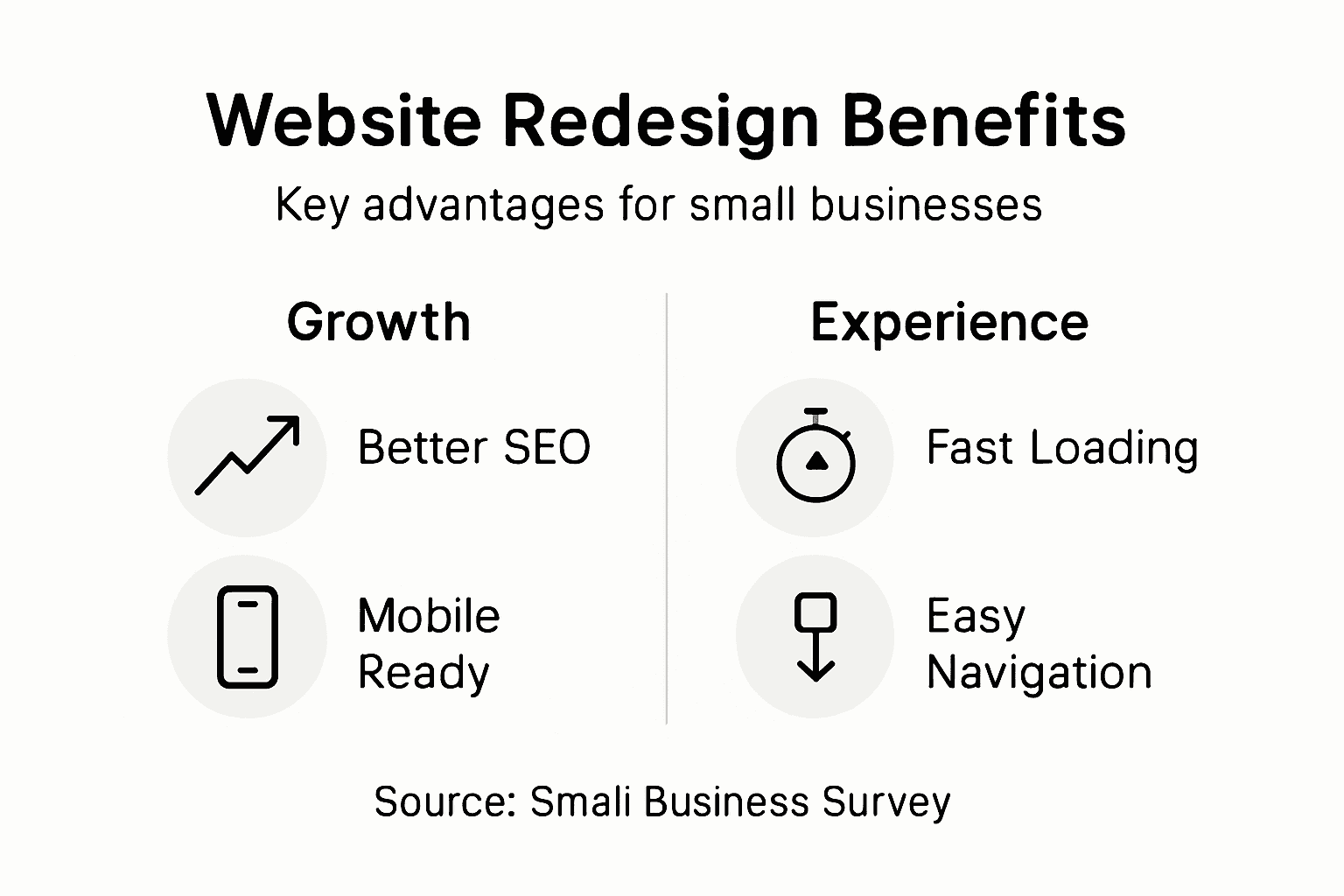 Infographic of four key redesign benefits