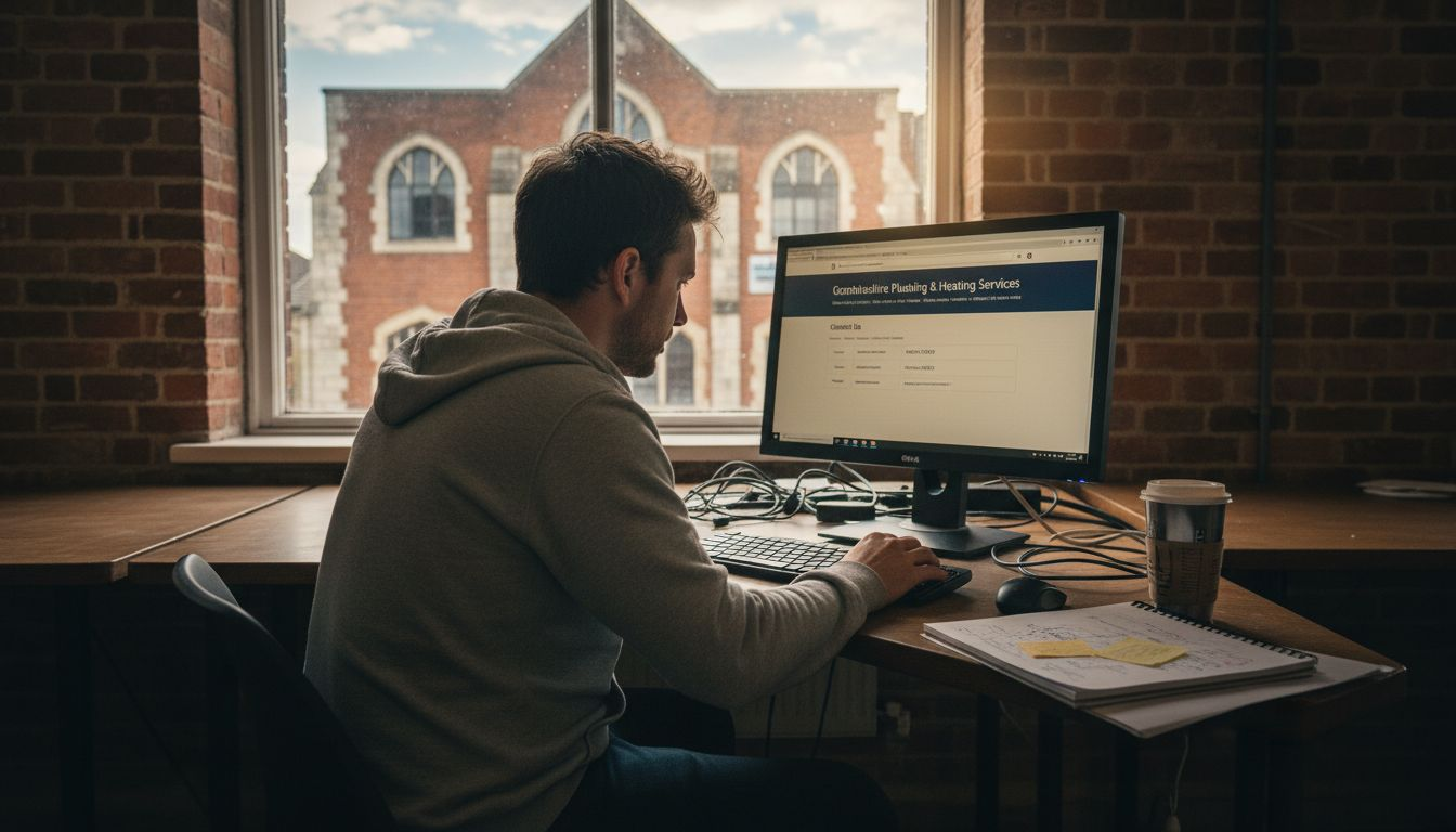 Designer updating Grantham business website details