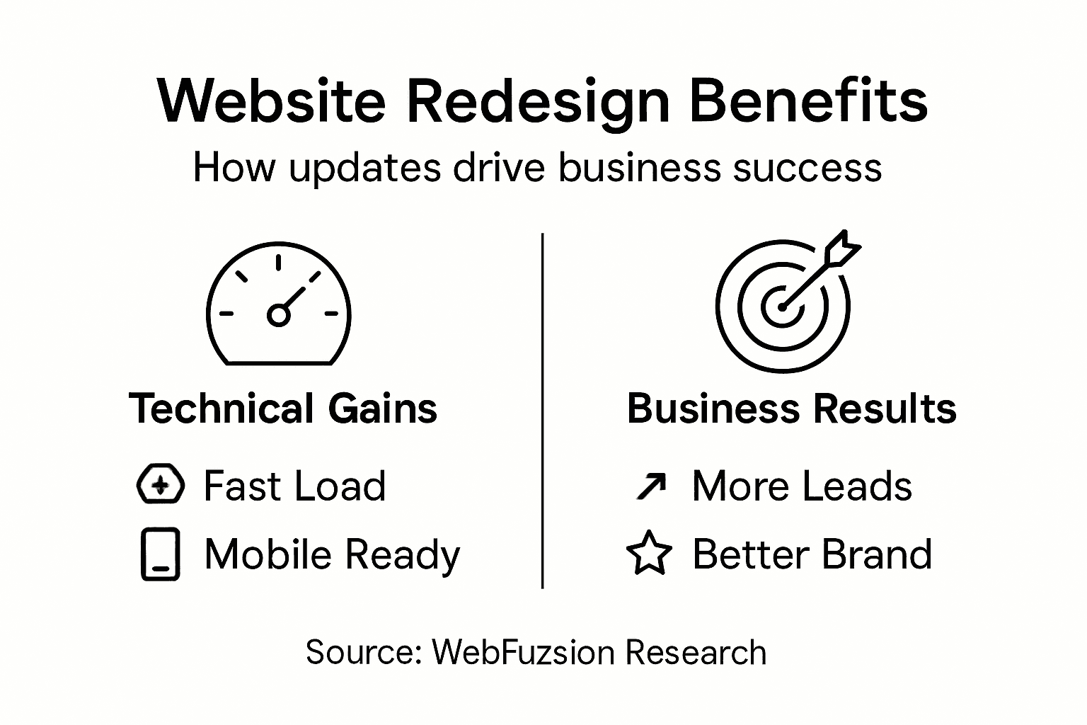 Infographic website redesign benefits business growth