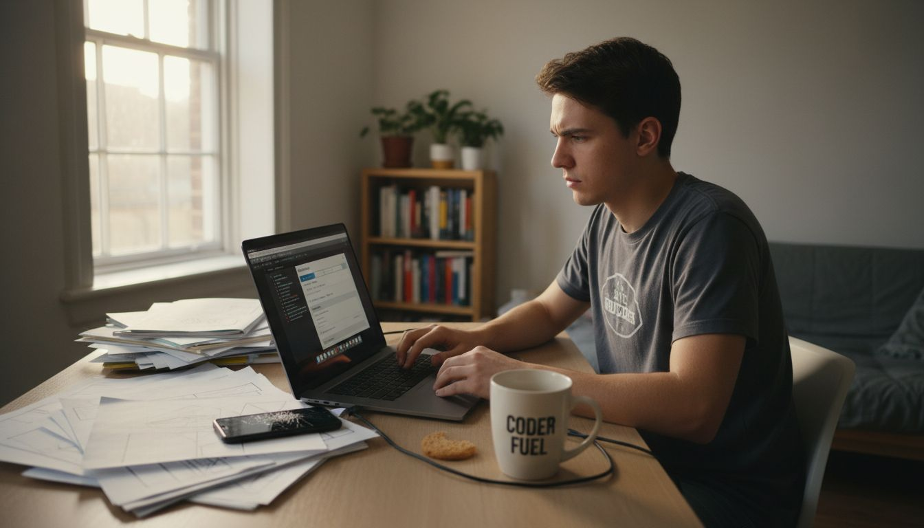 Developer editing website navigation and layout