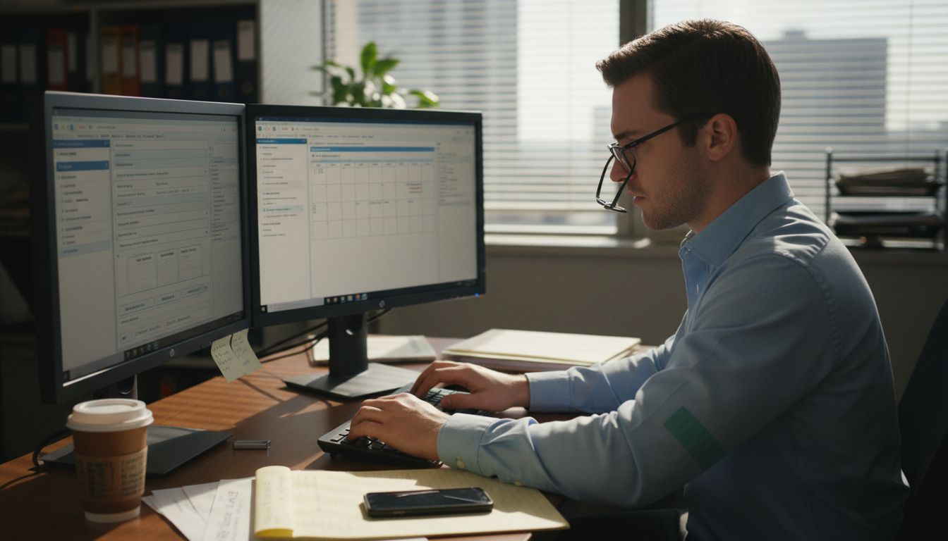 Assistant updating referral data on EHR system