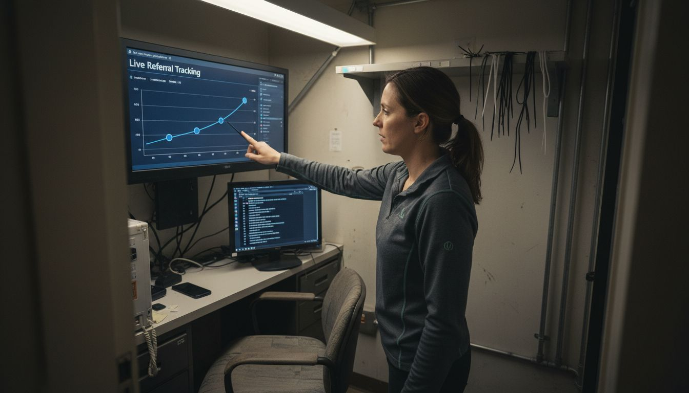 IT specialist presents referral dashboard
