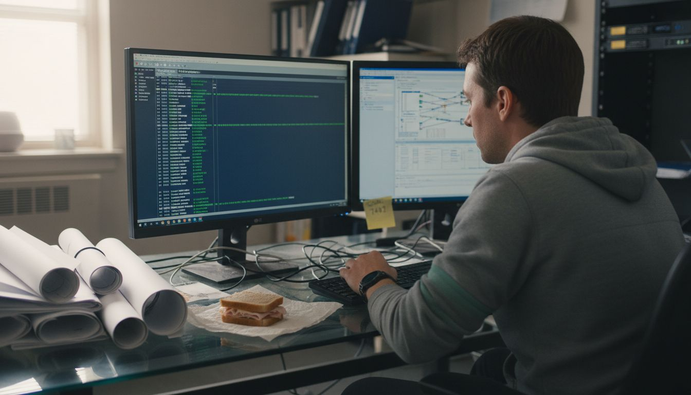 IT manager checking medical software integration
