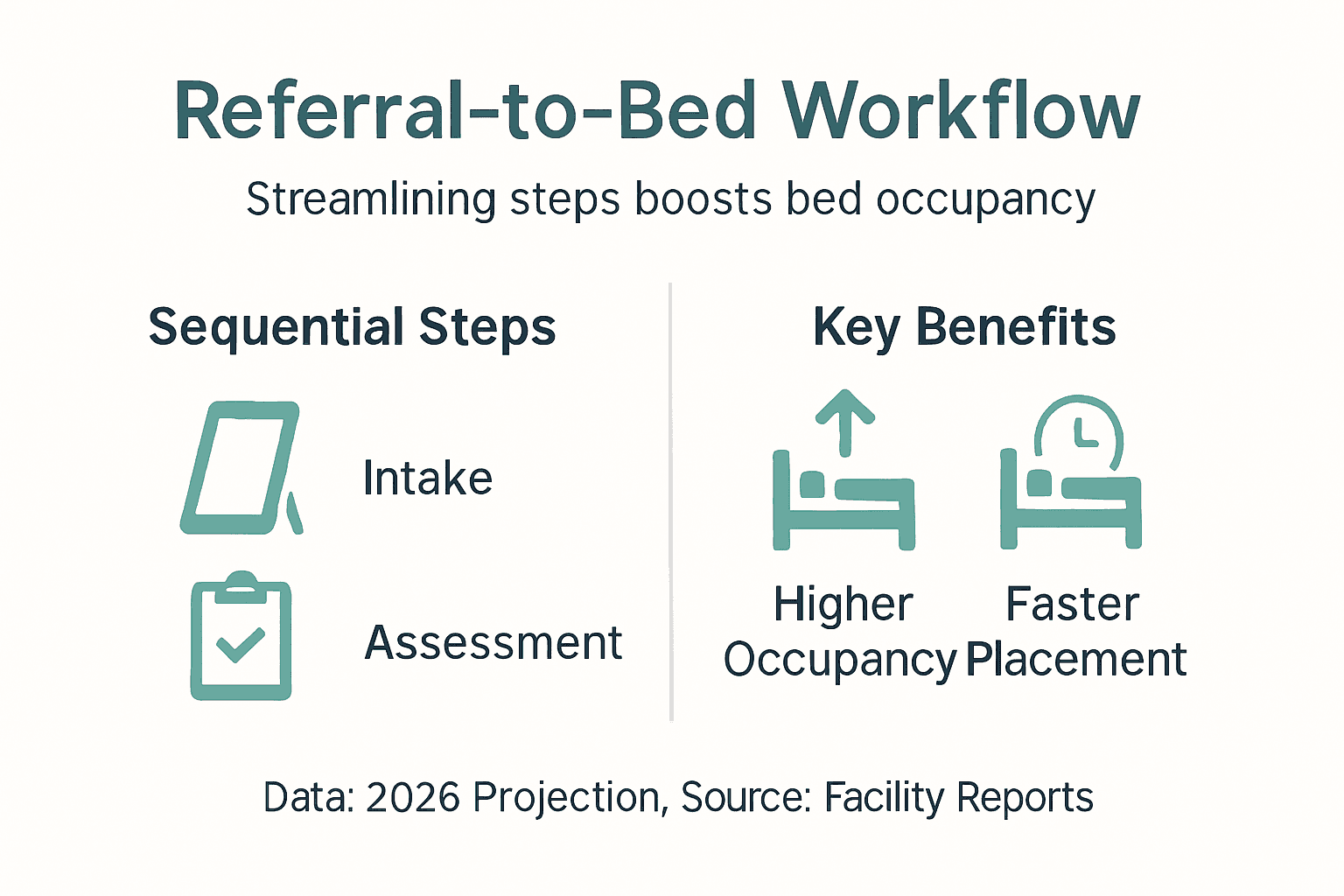 Workflow infographic with core steps and benefits
