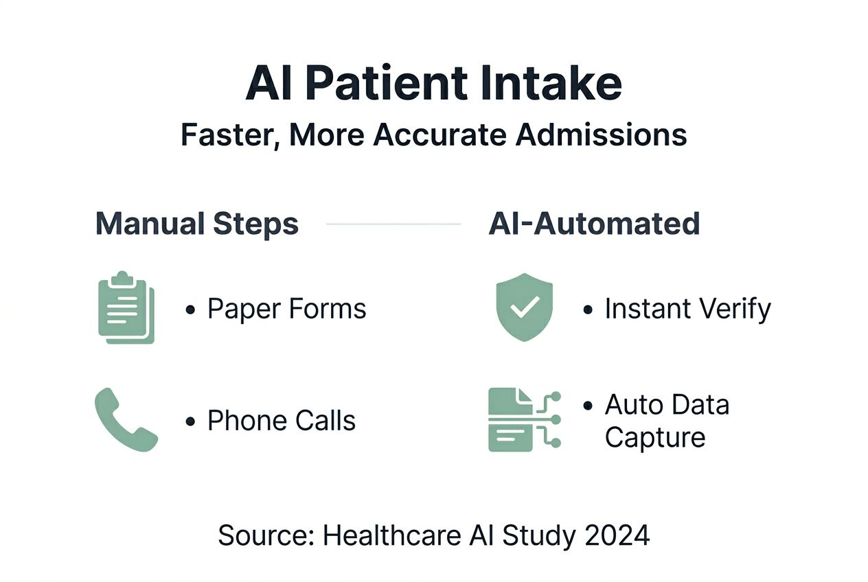Infographic comparing manual versus AI intake steps