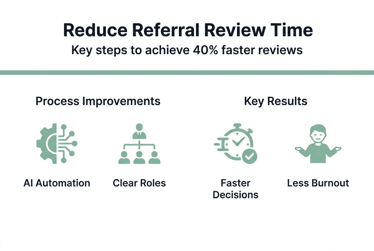 Infographic reducing referral review time steps and results