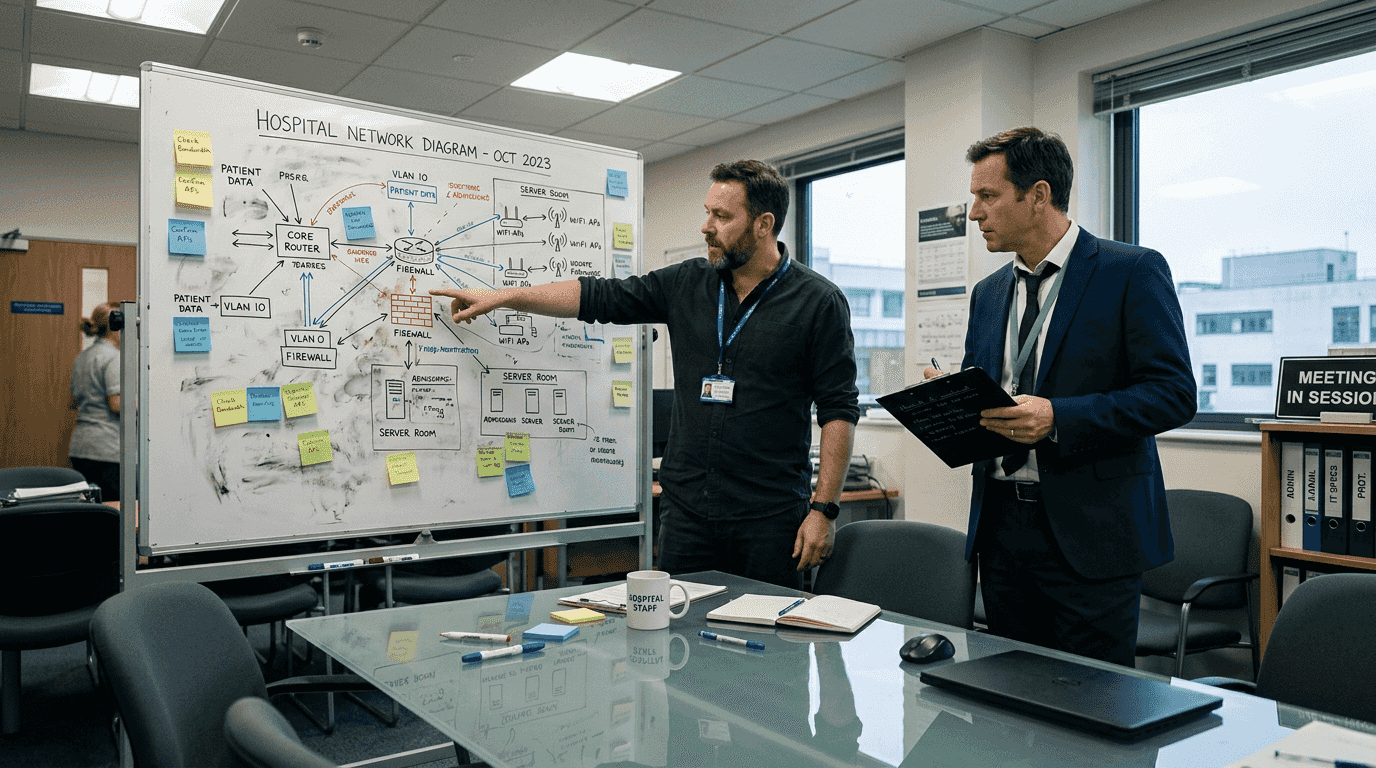 IT specialist and admissions leader reviewing tools