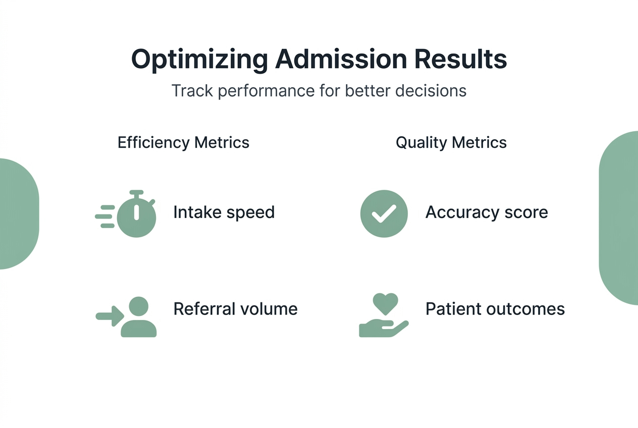 Infographic with admission outcomes and metrics