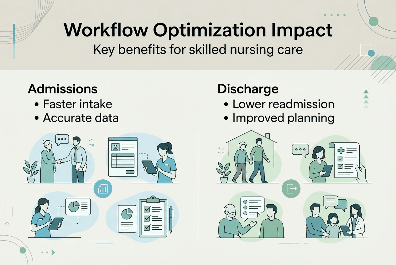Infographic on workflow and readmission benefits