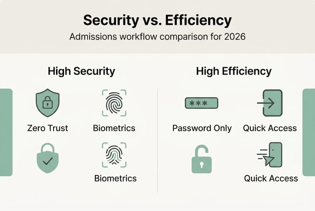 Infographic on admissions security and efficiency balance