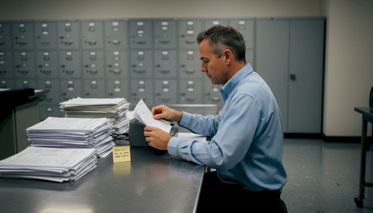Staff scanning patient admission documents