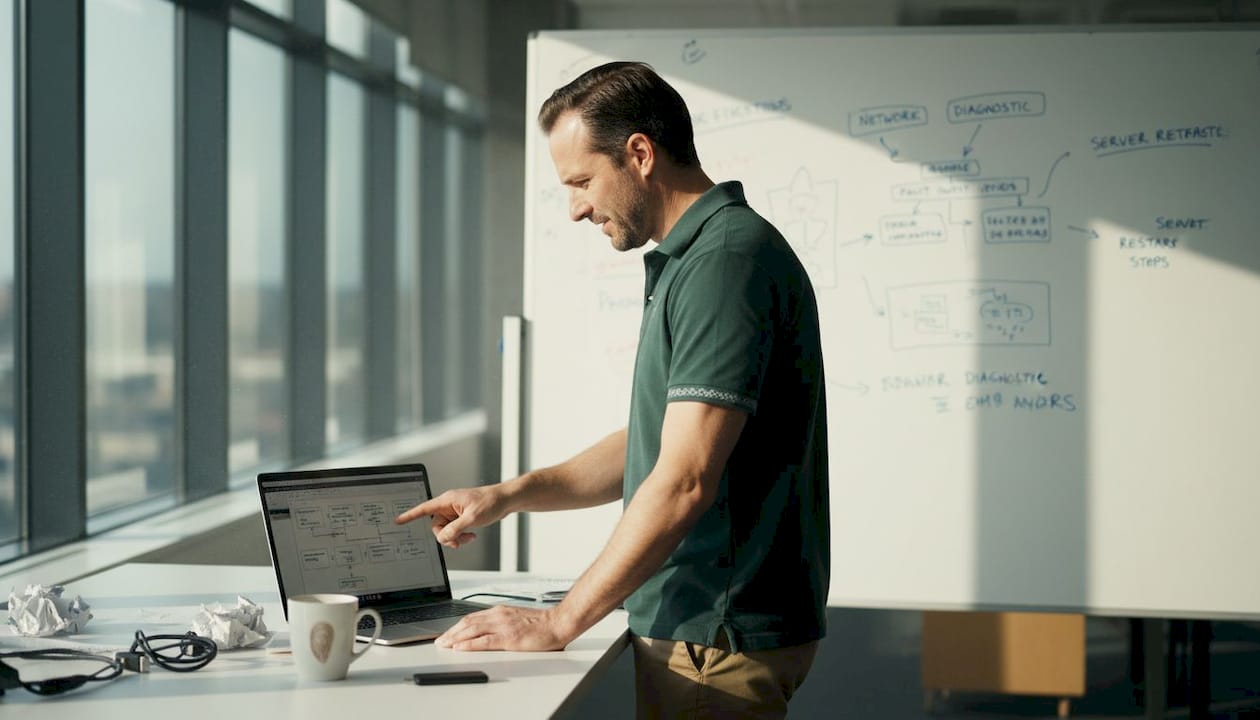 IT staff troubleshooting analytics workflow