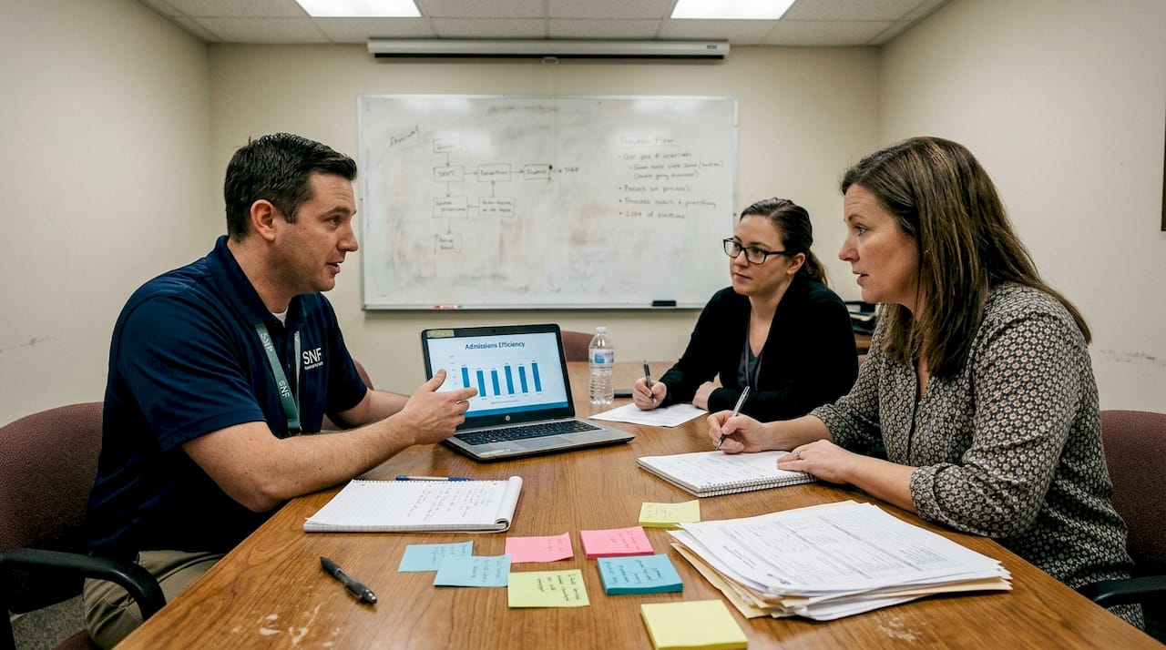 SNF staff discuss workflow automation outcomes