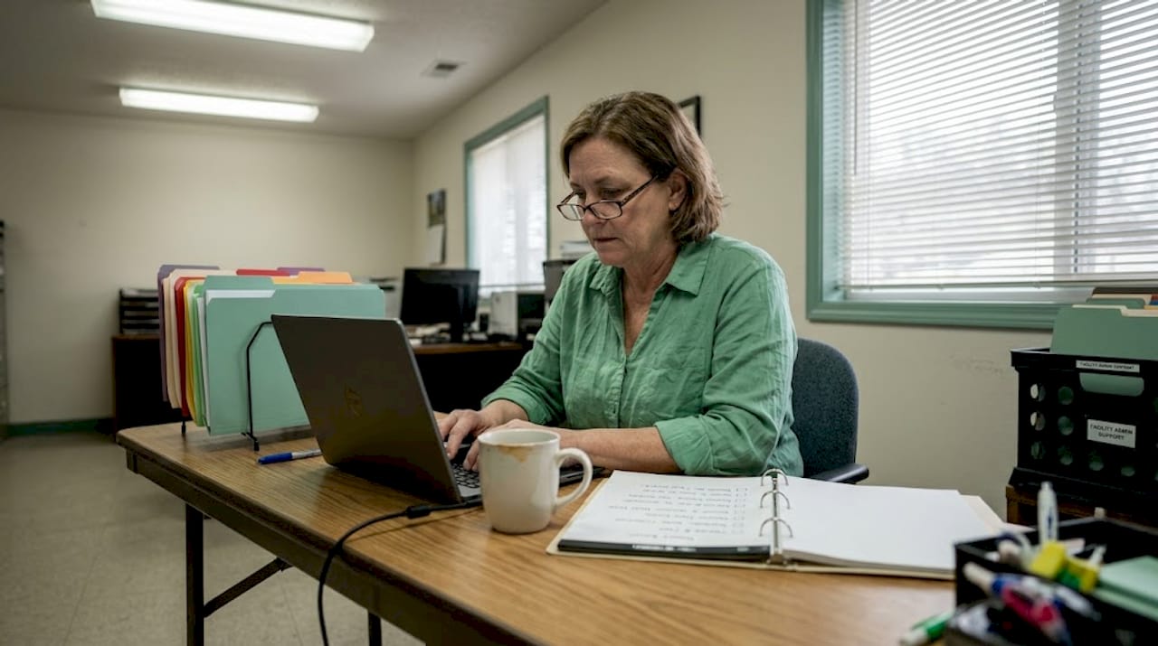 Administrative assistant processing patient referrals