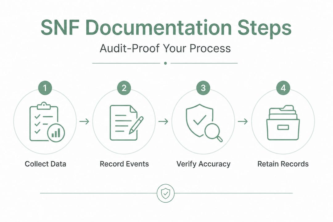 Infographic outlining SNF documentation process steps
