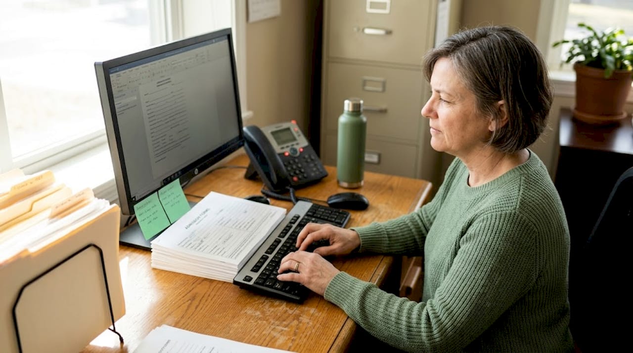 Admissions coordinator enters referral on desktop