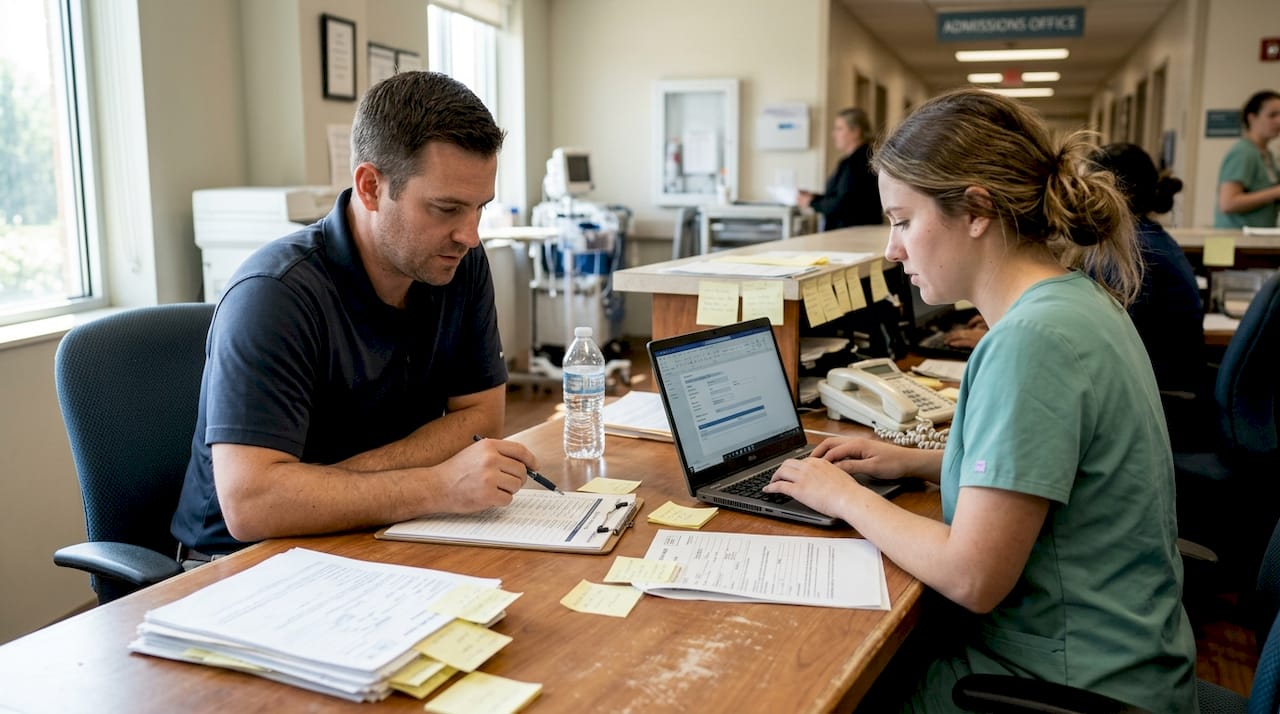 Admissions team processes referral paperwork