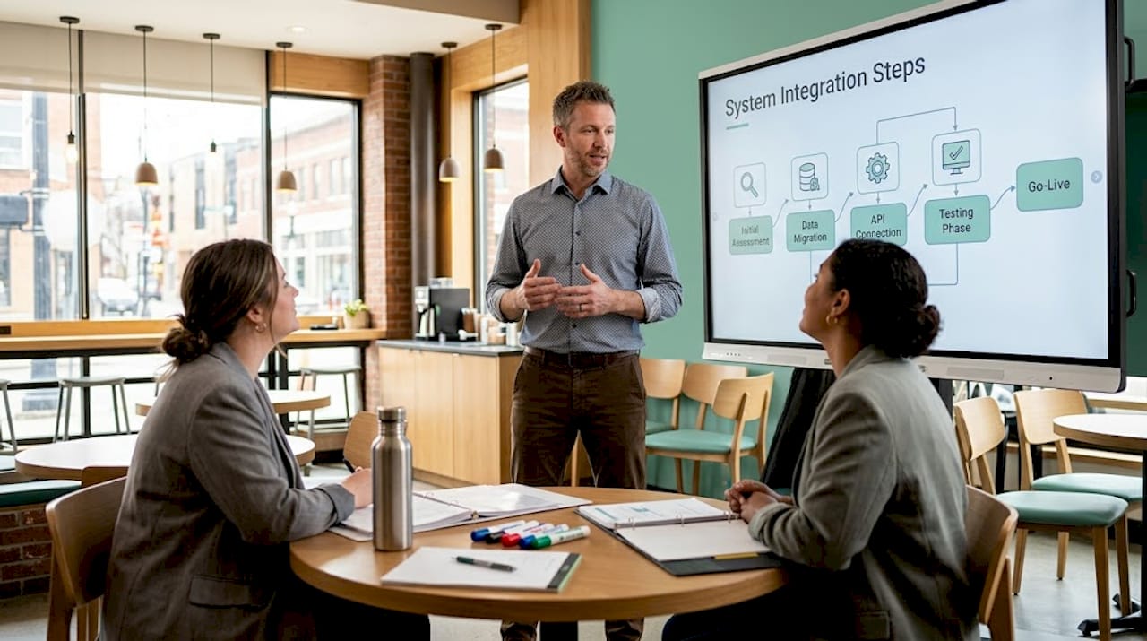 IT specialist leads system integration training
