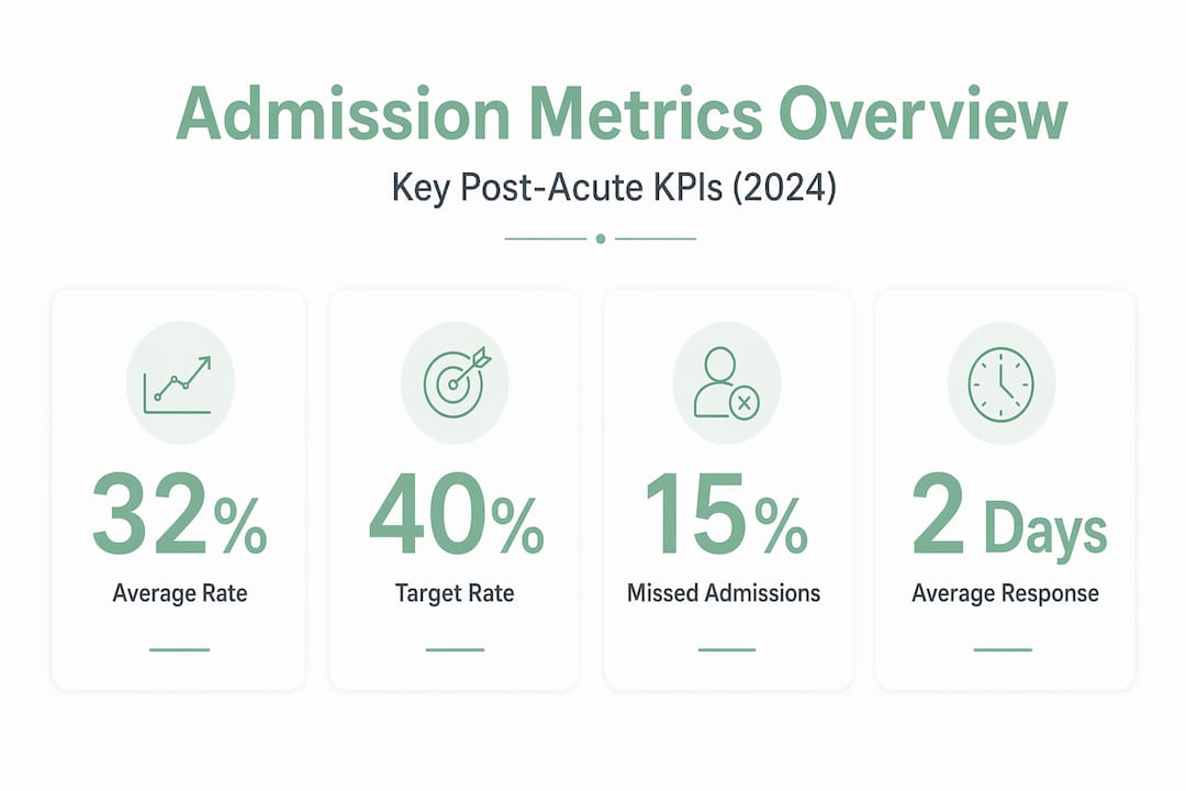 Infographic with admission metrics and benchmarks