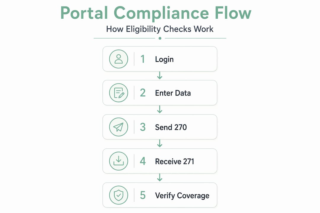 Infographic showing insurance portal compliance steps