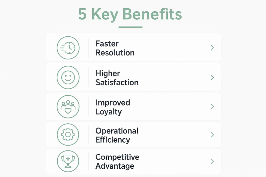 Infographic highlighting five key benefits of responsive support