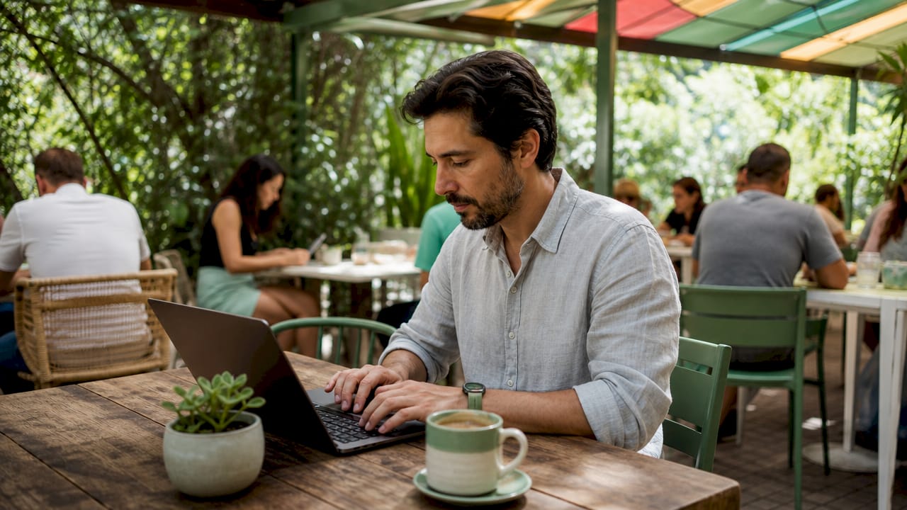 Analyst hands typing on keyboard with monitor visible