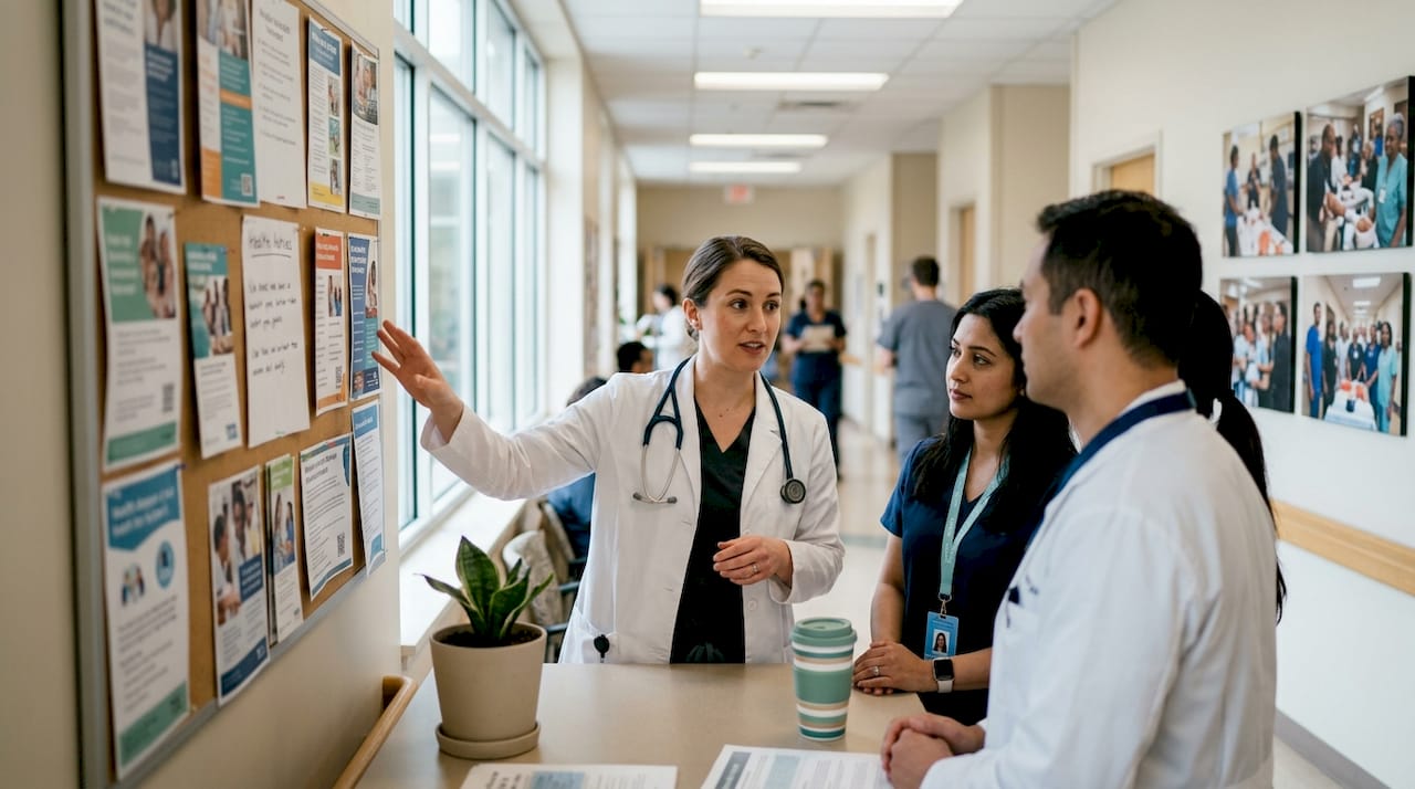 Physician reviewing patient EMR data on desktop