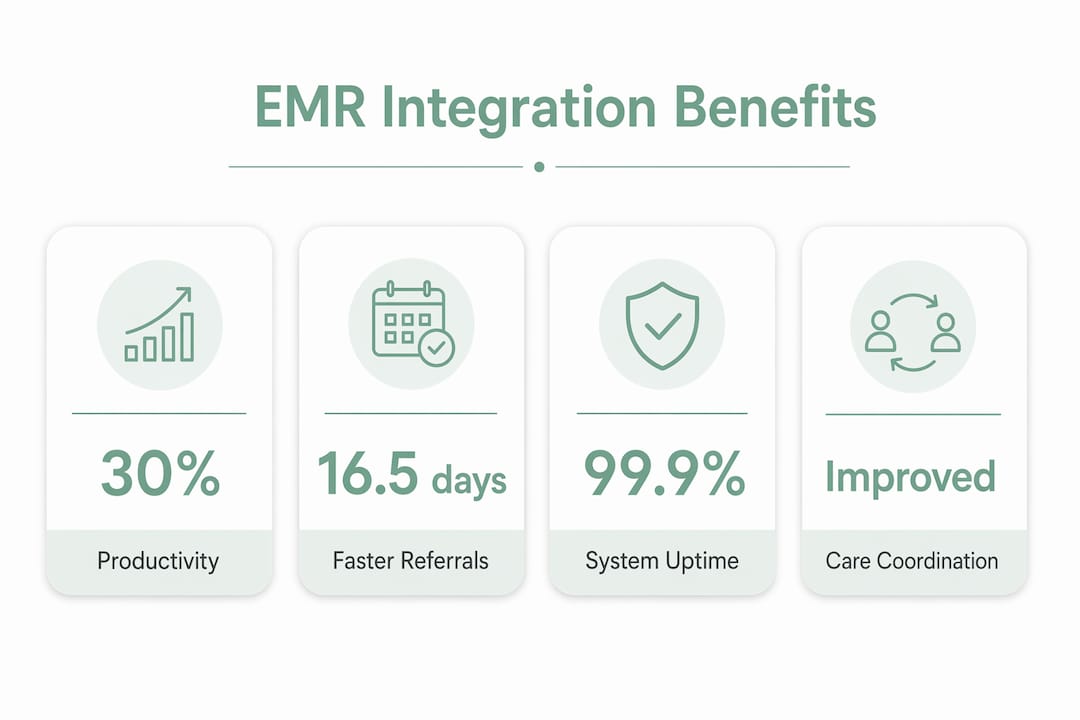 Infographic highlighting key benefits of EMR integration