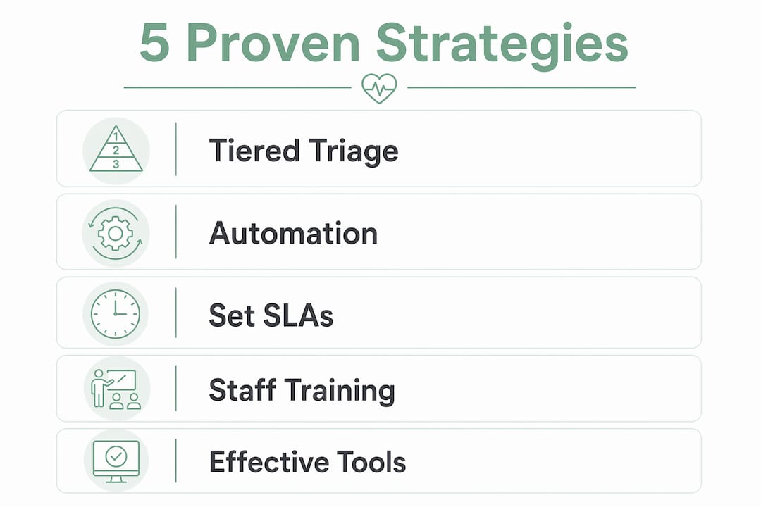 Infographic outlining five intake volume management strategies