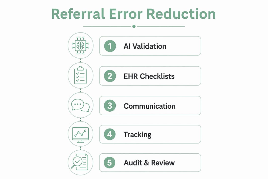 infographic showing referral error reduction steps
