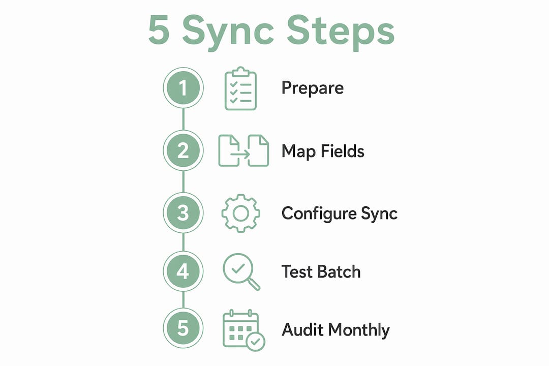 Infographic showing referral data synchronization steps