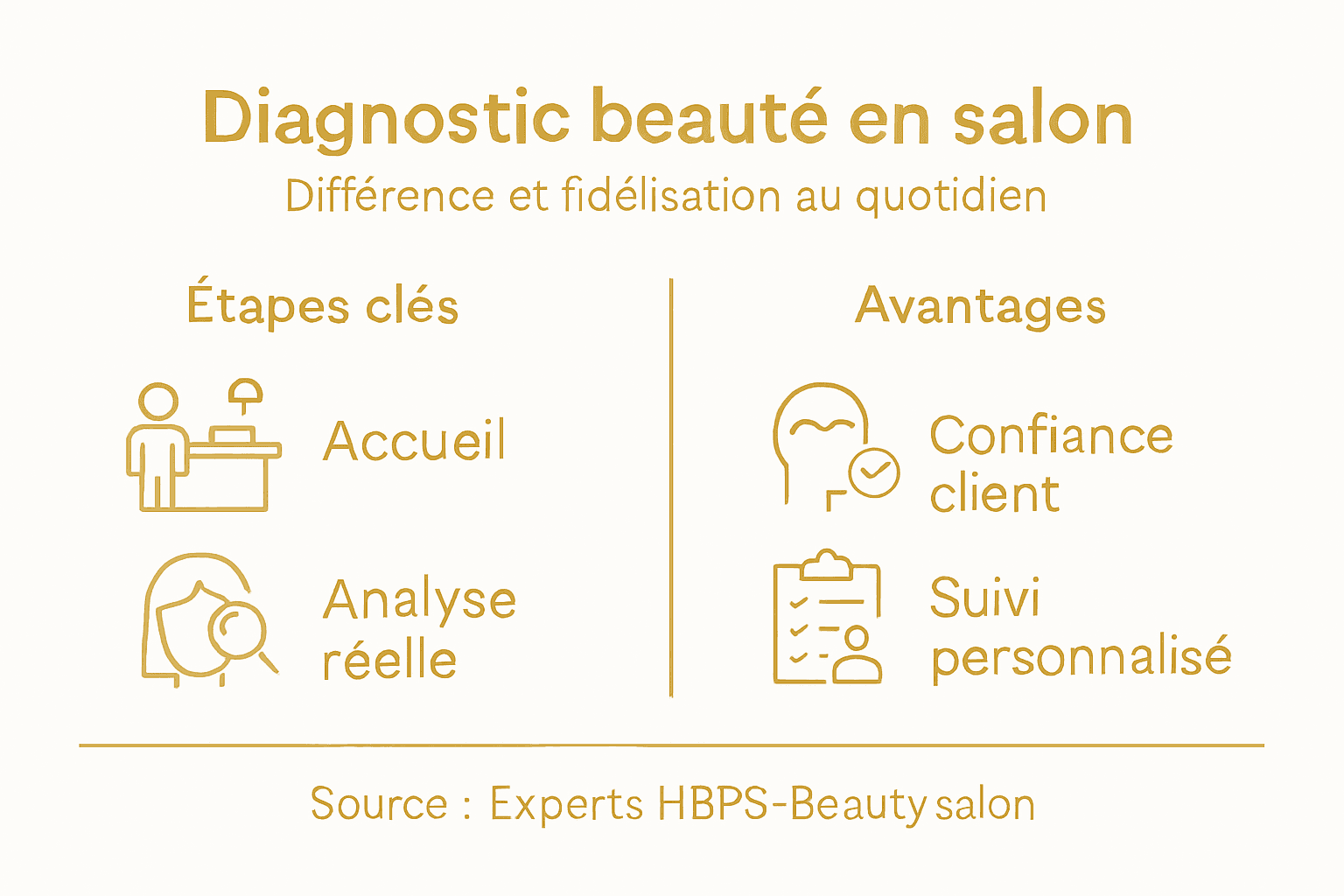 Découvrez en un coup d’œil les différentes étapes d’un diagnostic beauté ainsi que tous les bénéfices que vous pouvez en retirer grâce à notre infographie détaillée.