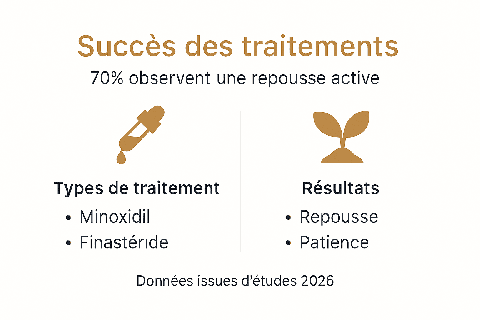 Infographie : les résultats des traitements contre la perte de cheveux
