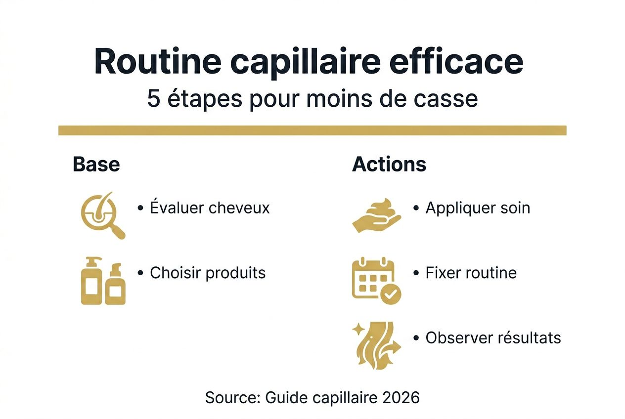 Découvrez en image les 5 étapes essentielles pour une routine cheveux au top